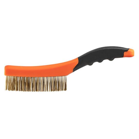 NEO kartáč drátěný ruční 4*16, rukojeť nylon, MOSAZ, 39-030