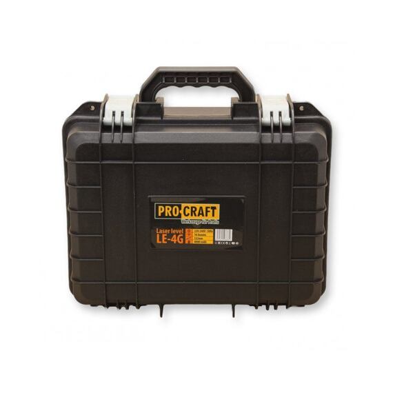 PROCRAFT laser křížový, ZELENÝ, samonivelační, linka 1cm nad zemí, aku 3,7V/4Ah, držák, LE-4G