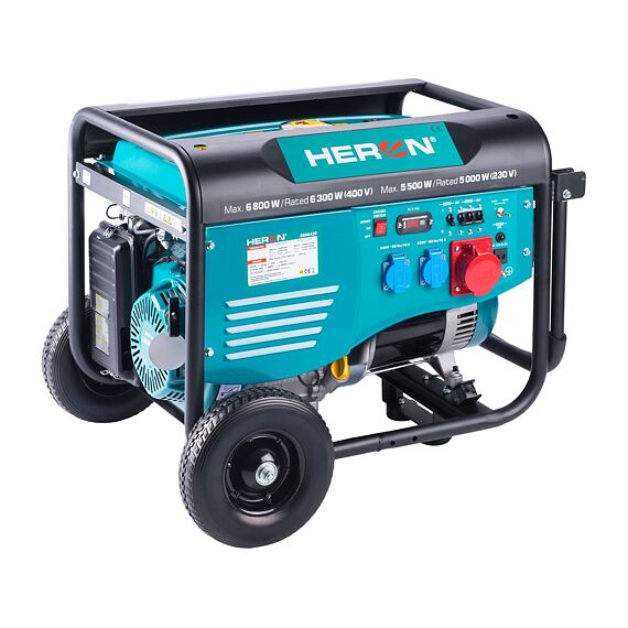 HERON elektrocentrála 6800W/6300W(400V), 5500W/5000W(230V), podvozek 8896418