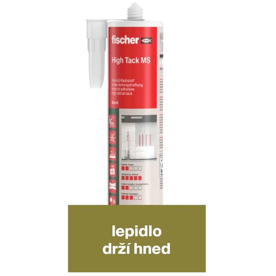 FISCHER lepidlo High Tack MS, extrémně vysoká počáteční lepivost, elastické, 290ml, bílá