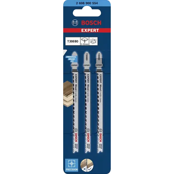 BOSCH 2608900554 pílky do priamočiarky T308BO 117mm, drevo, oblúk 3ks