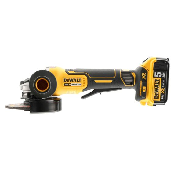DeWalt DCG406N aku bezuhlíková úhlová bruska 18V, 125mm, elektronická brzda