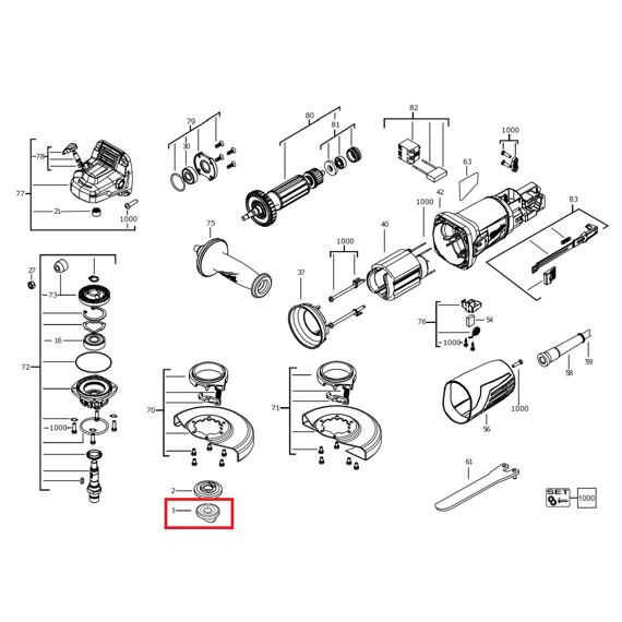 MILWAUKEE 4931454141 vrchná matica k AG1000-125 EKX