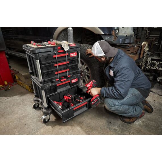 MILWAUKEE 4932492892 PACKOUT skladovacia súprava ( 2* box, pracovná doska, vozík)
