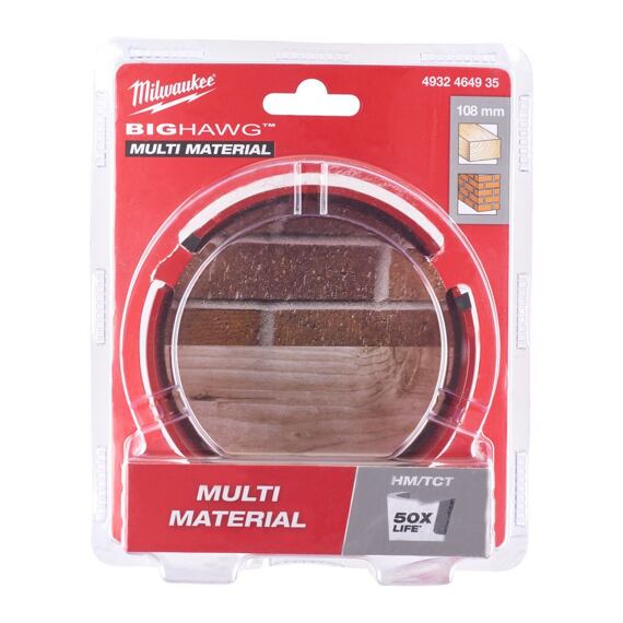 MILWAUKEE 4932464935 korunka BIG HAWG 108mm, MULTI MATERIAL (tehly,drevo,pórobetón) KARBIDOVÉ ZUBY