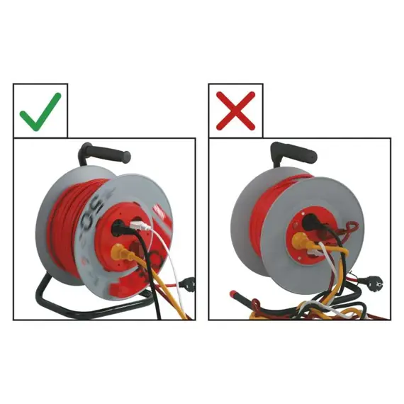 EMOS kabel 230V prodlužovací 25m/4Z PVC 3*1,5mm, buben s pevným středem P19425P