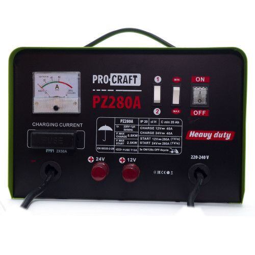 PROCRAFT PZ280A nabíječka autobaterií se startem 12/24V, 20A, akumulátor 20-300Ah, start.proud 280A
