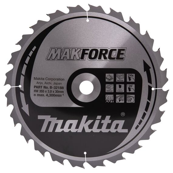 MAKITA B-32188 pílový kotúč 355mm*30mm 24Z MAKFORCE (old=B-08274)