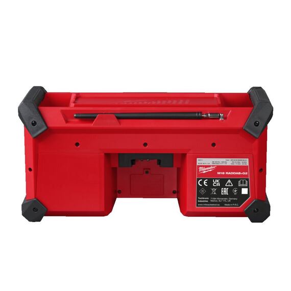 MILWAUKEE M18 RADDAB+G2-0 aku stavebné rádio DAB+, BLUETOOTH do 30m, 2*bas reproduktor, bez batérie