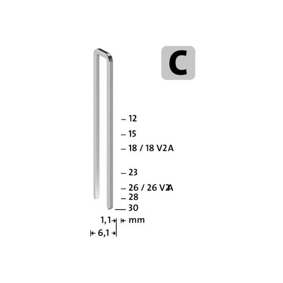 NOVUS sponky C4, 23mm, 1000ks