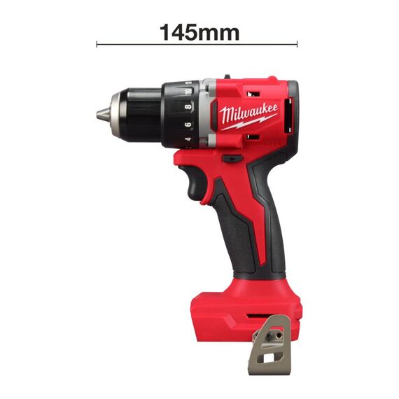 MILWAUKEE M18 BLDDRC-0X aku bezuhlíková vrtačka 18V, 61Nm, délka 145mm, bez baterie, kufr