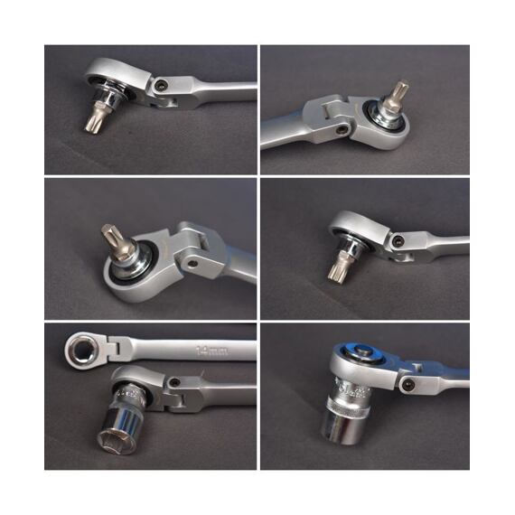 FARYS klíče očkové ráčnové prodloužené, vložky 8-22mm, adaptéry gola, 17-dílná sada, 108-FR1994