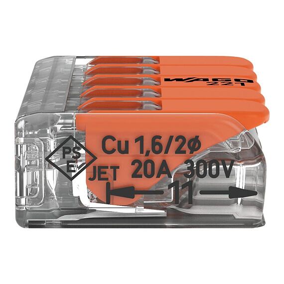 WAGO 221-415 svorka FLEXI s páčkou 5x 0,2-4mm2