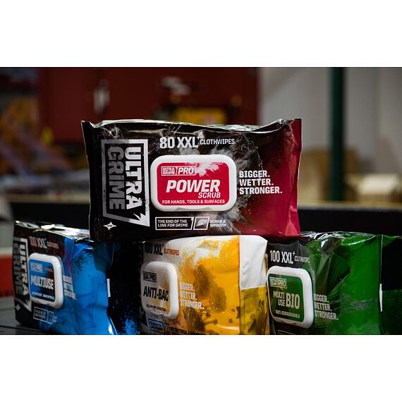 ULTRAGRIME čistící ubrousky PRO POWER SCRUB XXL 38*25cm, super silné, drsnější, 80ks, 59201