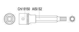 YATO hlavice 1/2" XZN M14 SPLINE, 100mm YT-04355
