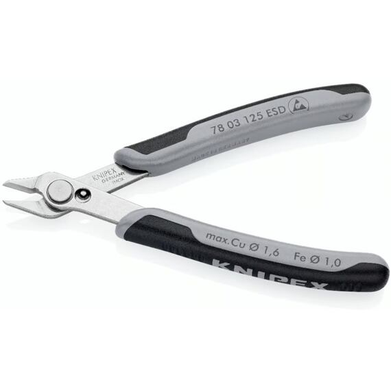 KNIPEX 7803125ESD kleště štípací boční pro elektroniku ESD, NEREZ, elektricky svodivé - disipativní