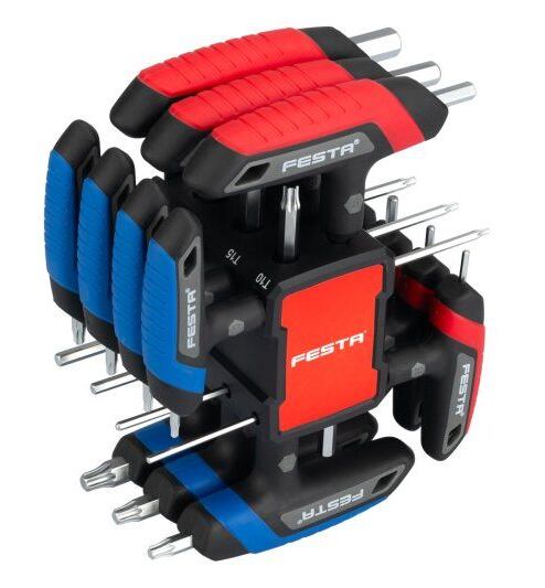 FESTA imbus + TORX klíče s T-rukojetí (imbus 2-10mm, TORX 10-45), PH držák, 18501