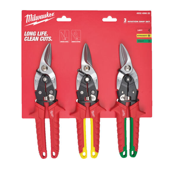 MILWAUKEE 4932499020 sada nůžek na plech 3-dílná, levé+pravé+přímé