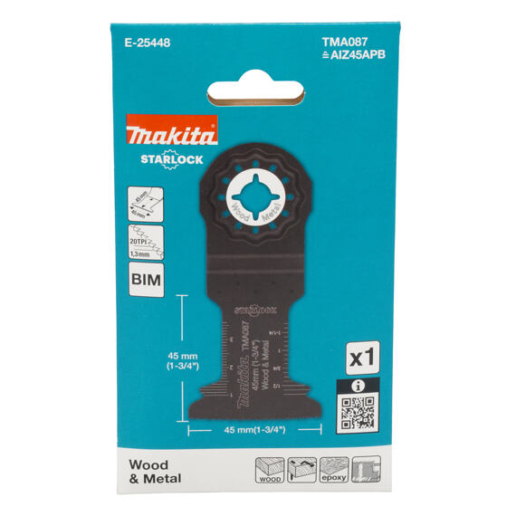MAKITA E-25448 pilový list rovný 45*45mm, 20TPI BiM TMA087 Starlock (i pro O.I.S.)