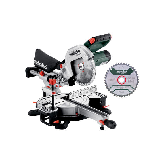 METABO KGS 216 M pokosová píla s laserom 1500W + pílový kotúč 216*30mm, 40WZ, 5° negatív