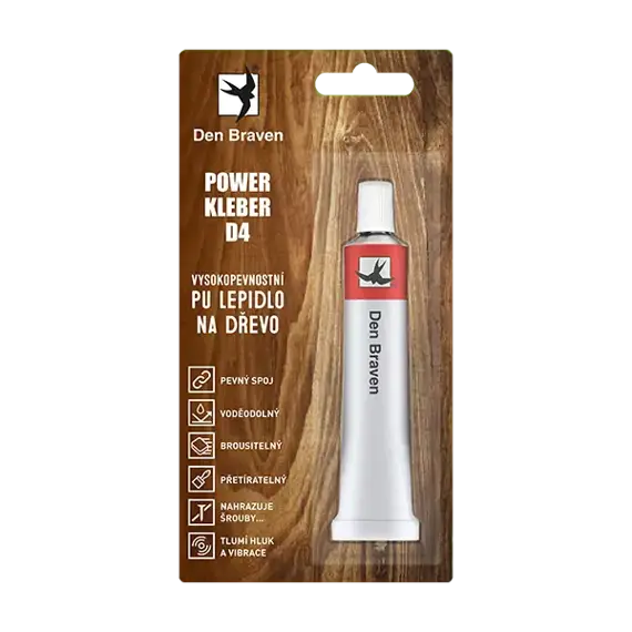 DEN BRAVEN power kleber D4, PU lepidlo na dřevo, 23ml 35004TU