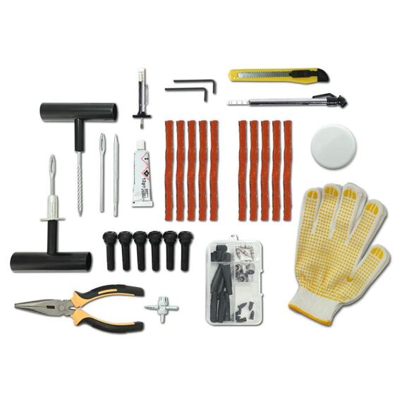 COMPASS sada na opravu defektů pneumatik 100-dílná v kufru, 09418