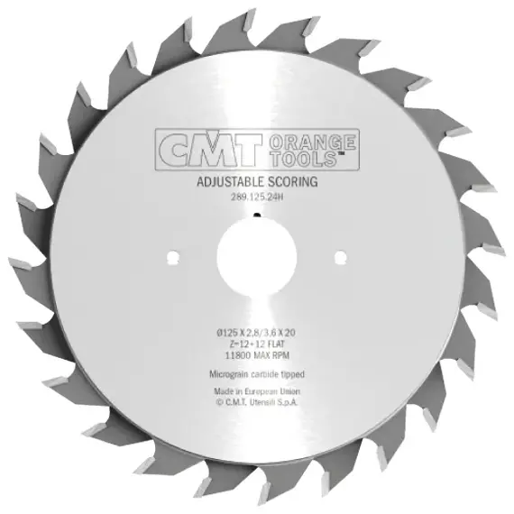 CMT Předřezový kotouč dvoudílný - D120*2,8-3,6 d20 Z12+12 HW, C28912024H