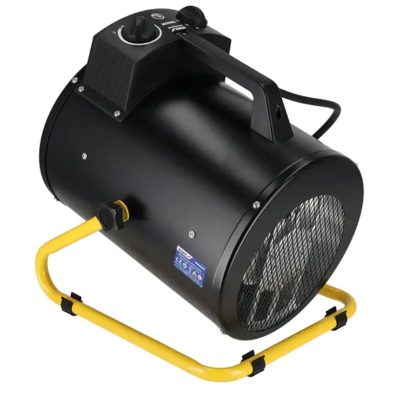 DEDRA ohřívač elektrický 2,5/5kW, 400V, kulatý, 366m3/h, termostat, tepelná pojistka DED9932B