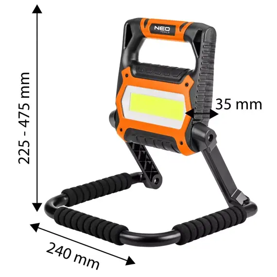 NEO lampa dílenská skládací se stojanem, 1400lm, 99-126