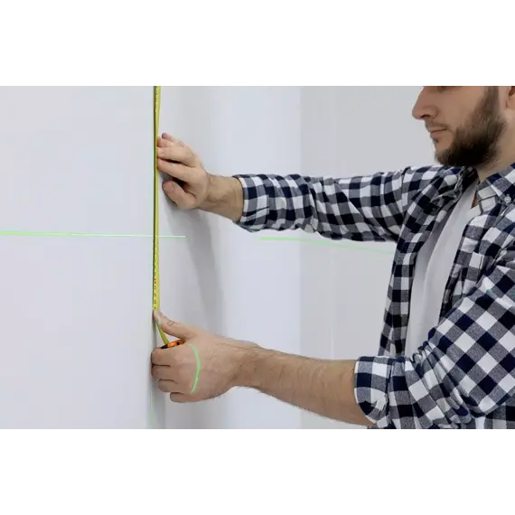 NEO křížový laser ZELENÝ, 12 čar, magnetický držák, příslušenství, 75-140