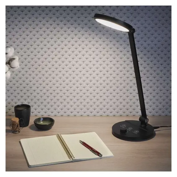 EMOS LED stolní lampa CHARLES, 550lm/7,6W, volba barvy světla černá