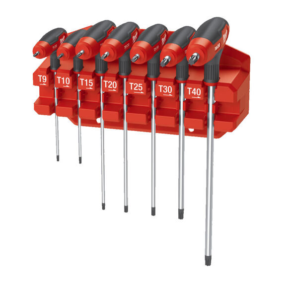 MILWAUKEE 4932498690 sada T-TORX klíčů T9-T40, 7-dílná, ComfortGrip, PH držák