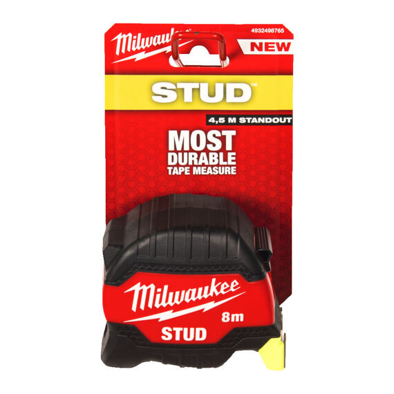MILWAUKEE 4932498765 svinovací 8m, 8/33 STUD GEN 3, vysoce odolný, nylonová ochrana