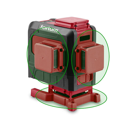 FORTUM laser liniový křížový 360°, samonivelační, ZELENÝ, 4780216