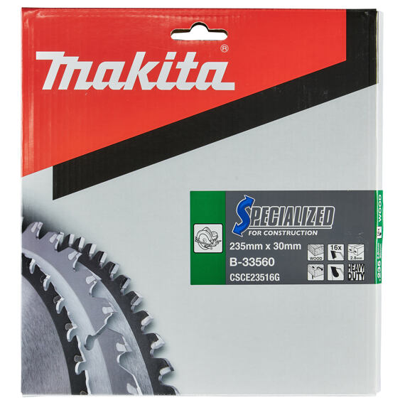 MAKITA B-33560 kotouč pilový dřevo SPECIALIZED konstrukce 235x2.8x30mm 16Z (= old B-13699)