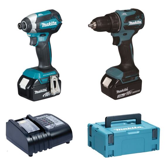 MAKITA DLX2535SJ aku sada DDF490+DTD153 Li-ion LXT 18V/2*3Ah systainer Makpac