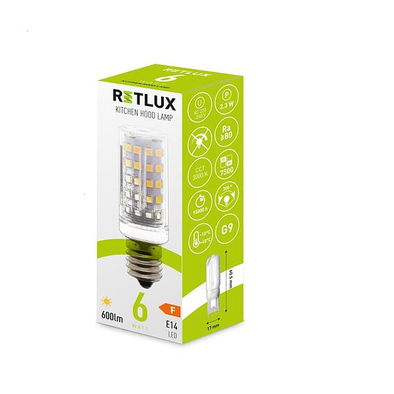 RETLUX RLL 459 žárovka do digestoře E14, 6W