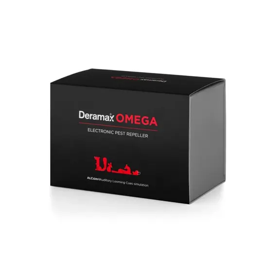 DERAMAX Omega Ultrazvukový plašič kun a hlodavců II. generace s ALCsim, simuluje útok dravců, 450m2