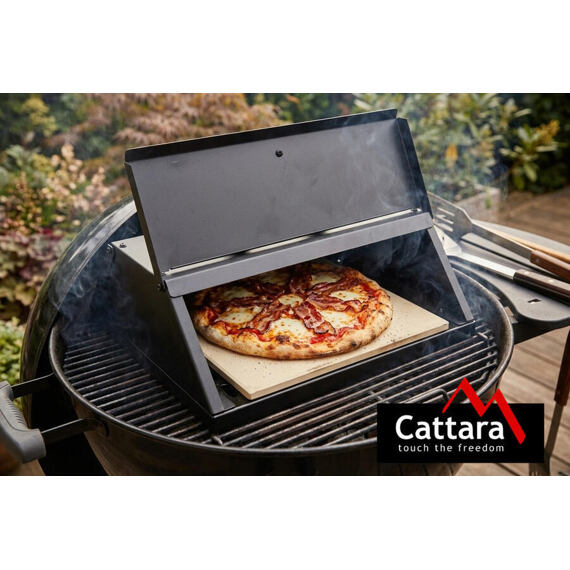 CATTARA pizza pec SALERNO s dvířky a teploměrem, 40*35,5*21cm, použití na grilu, 14111