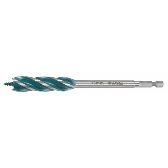 MAKITA E-26652 vrták do dřeva 16*165mm, čtyřbřitý, stopka šestihran 1/4"  i pro rázové utahováky
