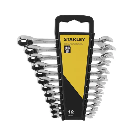 STANLEY STMT82847-0 sada ráčnových očkoplochých klíčů 12-dílná, 8-19mm, PH držák