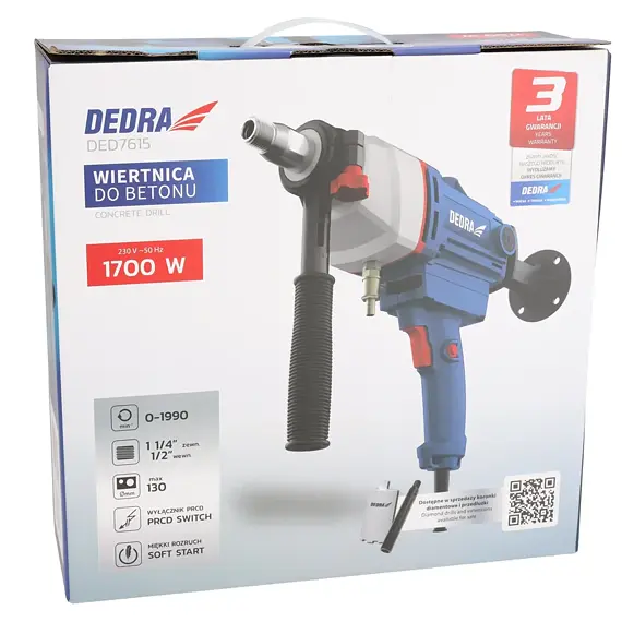 DEDRA jádrová vrtačka 1700W, 130mm, DED7615