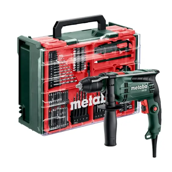 METABO SBE 650 SET mobilní dílna příklepová vrtačka 650W s příslušenstvím v kufru
