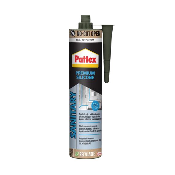 PATTEX sanitární silikon PREMIUM bílý 280ml 17305p, 3037940