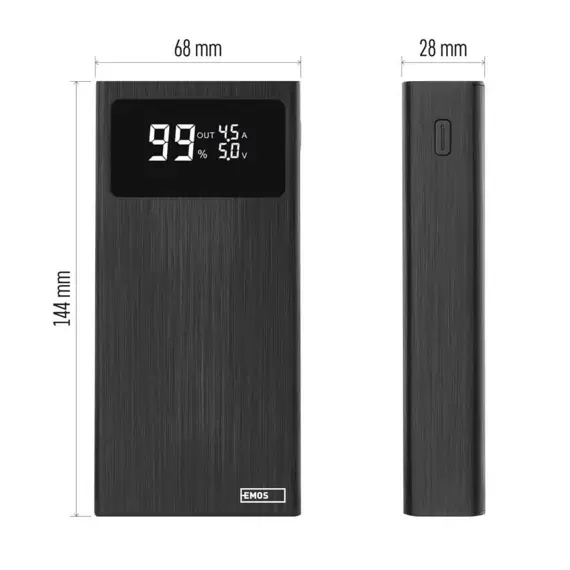 EMOS powerbanka Beta Q20, 20000mAh, 22,5W černá, B0532B