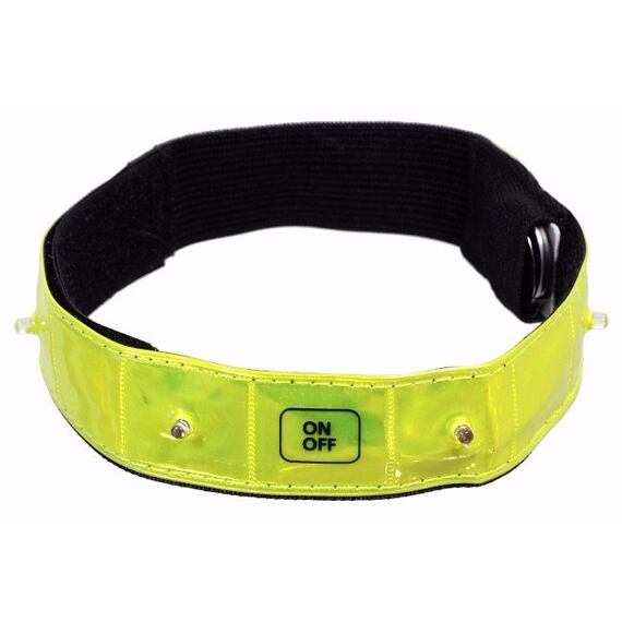 COMPASS pásek reflexní svítící žlutý 41cm, 4*LED 01587