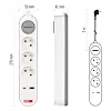 EMOS prodlužovací kabel 2m, 3 zásuvky s vypínačem, bílo-šedý, 1*USB-A, 1*USB-C, 1,5 mm2, P1312FC
