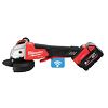 MILWAUKEE M18 ONEFSAG125XPDB-502X aku uhlová brúska 18V/2*5Ah, ONE-KEY Bluetooth, kolískový spínač