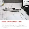 EMOS prodlužovací kabel 2m, 3 zásuvky s vypínačem, bílo-šedý, 1*USB-A, 1*USB-C, 1,5 mm2, P1312FC
