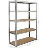FIELDMANN FDR 1820 regál kovový 5 políc MDF dosky, 180*120*40 cm, zaťaženie police max.175 kg